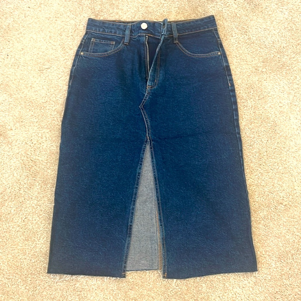 Zara Denim split front skirt